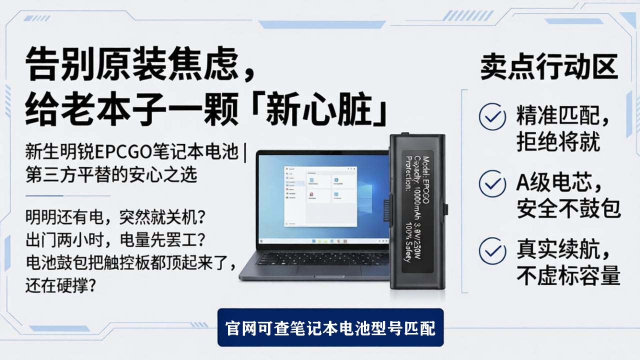 神舟笔记本电池“罢工”了？别急着换电脑，这块第三方“平替”电池让你满血复活